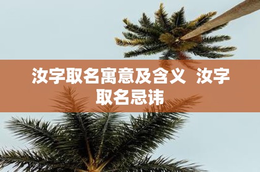 汝字取名寓意及含义 汝字取名忌讳
