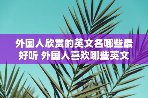 外国人欣赏的英文名哪些最好听 外国人喜欢哪些英文名