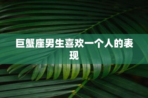 巨蟹座男生喜欢一个人的表现