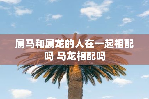 属马和属龙的人在一起相配吗 马龙相配吗