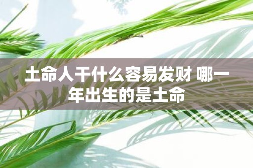 土命人干什么容易发财 哪一年出生的是土命