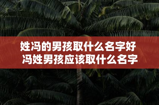 姓冯的男孩取什么名字好 冯姓男孩应该取什么名字