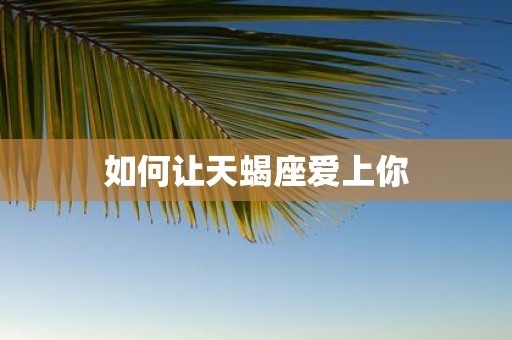 如何让天蝎座爱上你