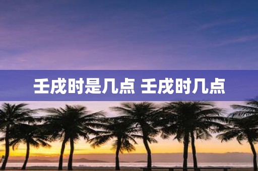 壬戌时是几点 壬戌时几点