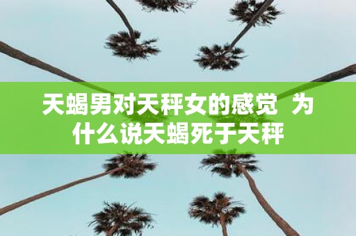 天蝎男对天秤女的感觉 为什么说天蝎死于天秤