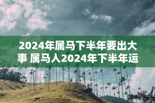 2025年属马下半年要出大事 属马人2025年下半年运势