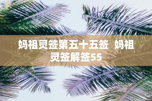 妈祖灵签第五十五签 妈祖灵签解签55