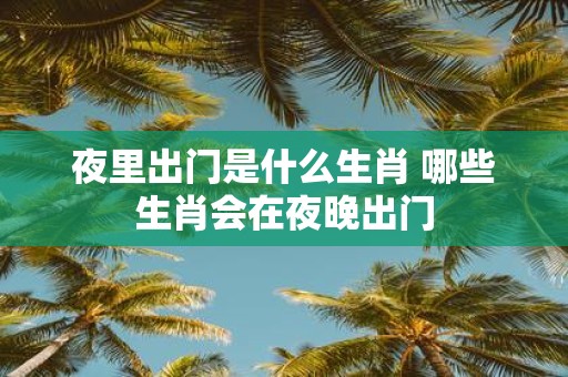 夜里出门是什么生肖 哪些生肖会在夜晚出门