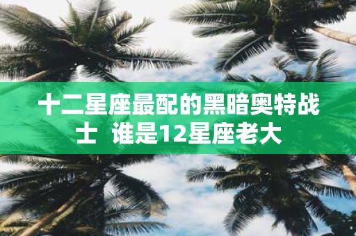 十二星座最配的黑暗奥特战士 谁是12星座老大