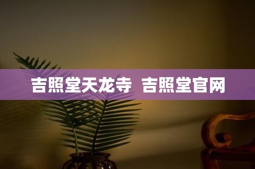 吉照堂天龙寺 吉照堂官网