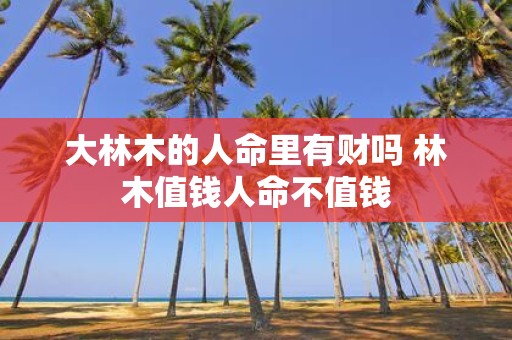 大林木的人命里有财吗 林木值钱人命不值钱