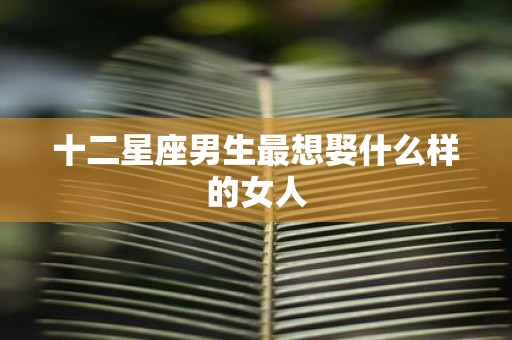 十二星座男生最想娶什么样的女人