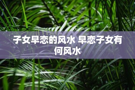 子女早恋的风水 早恋子女有何风水