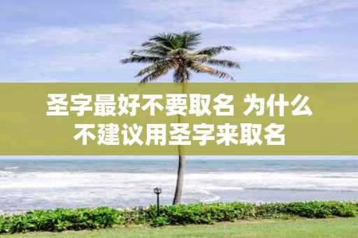圣字最好不要取名 为什么不建议用圣字来取名