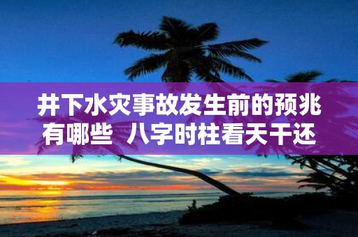 井下水灾事故发生前的预兆有哪些 八字时柱看天干还是地支