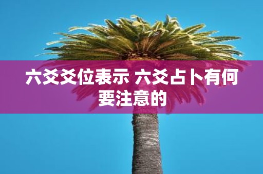 六爻爻位表示 六爻占卜有何要注意的