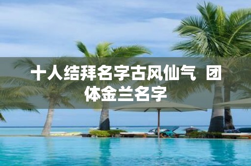 十人结拜名字古风仙气 团体金兰名字
