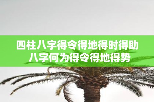 四柱八字得令得地得时得助 八字何为得令得地得势