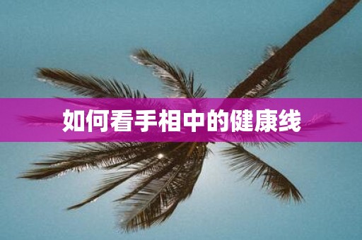 如何看手相中的健康线