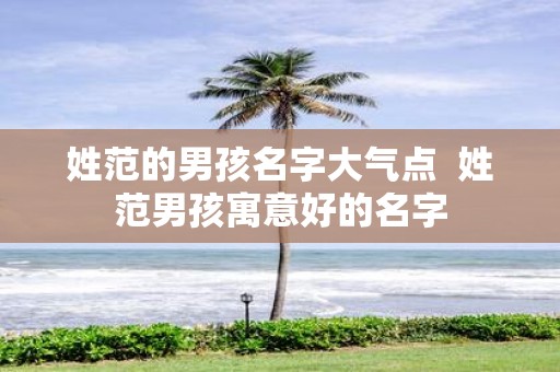 姓范的男孩名字大气点  姓范男孩寓意好的名字