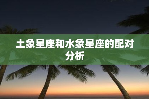 土象星座和水象星座的配对分析