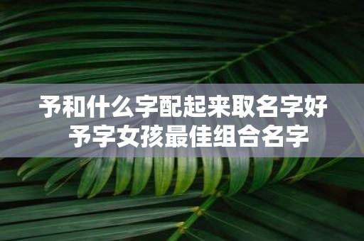 予和什么字配起来取名字好 予字女孩最佳组合名字