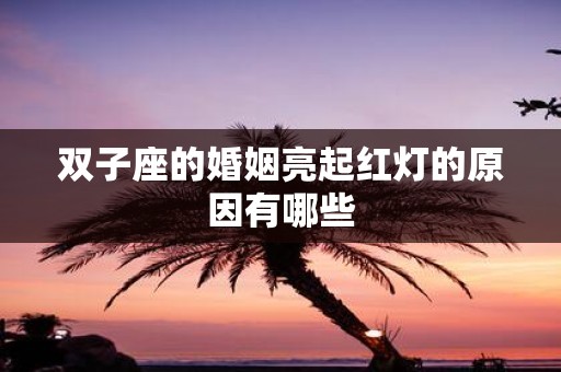 双子座的婚姻亮起红灯的原因有哪些