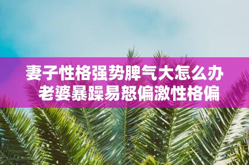 妻子性格强势脾气大怎么办 老婆暴躁易怒偏激性格偏激