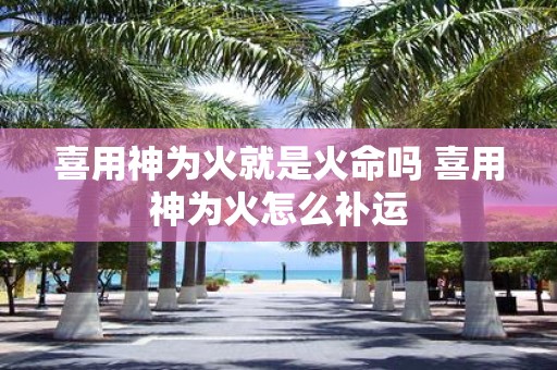 喜用神为火就是火命吗 喜用神为火怎么补运