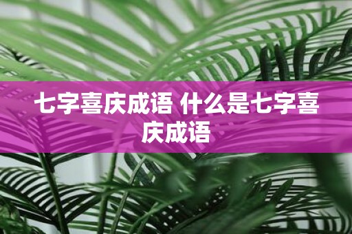 七字喜庆成语 什么是七字喜庆成语