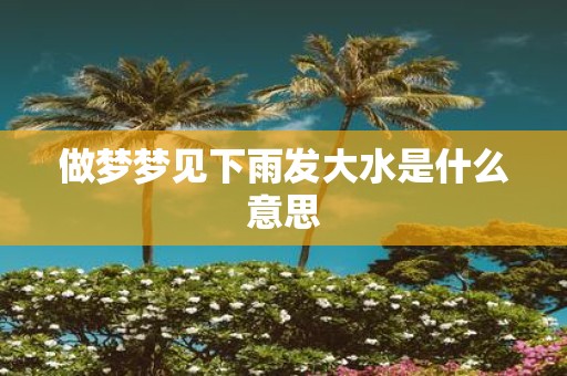 做梦梦见下雨发大水是什么意思