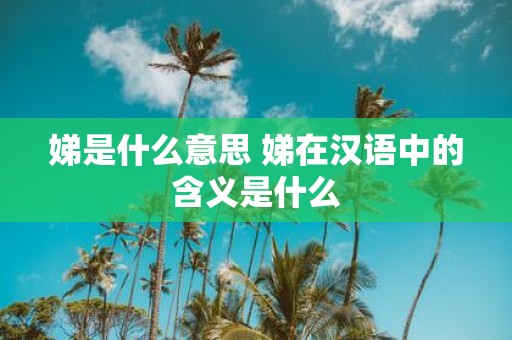 娣是什么意思 娣在汉语中的含义是什么