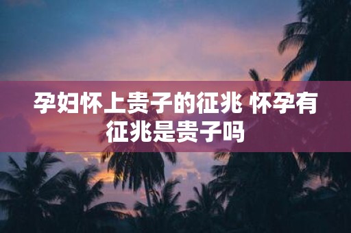 孕妇怀上贵子的征兆 怀孕有征兆是贵子吗