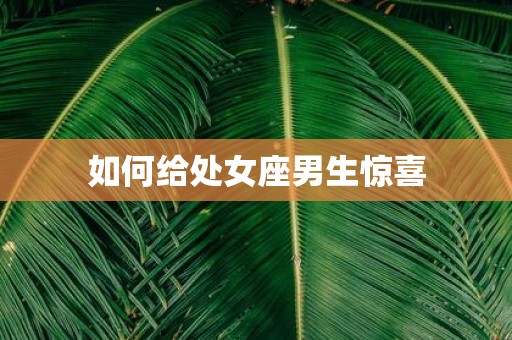 如何给处女座男生惊喜
