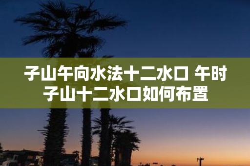 子山午向水法十二水口 午时子山十二水口如何布置