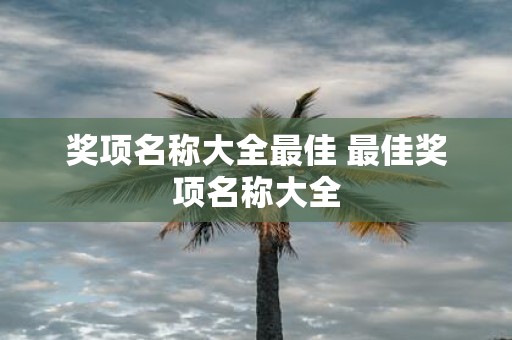 奖项名称大全最佳 最佳奖项名称大全