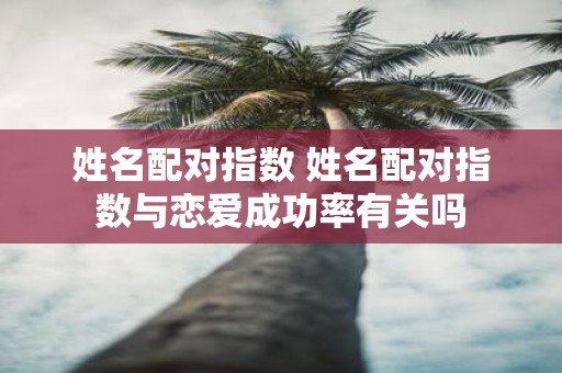 姓名配对指数 姓名配对指数与恋爱成功率有关吗