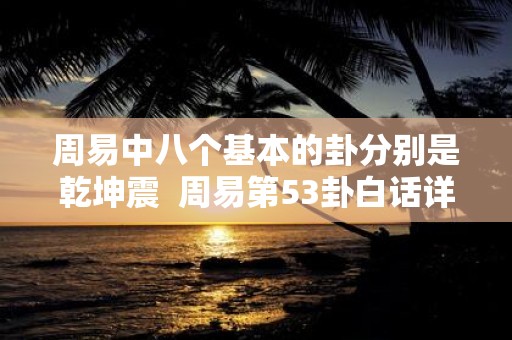 周易中八个基本的卦分别是乾坤震 周易第53卦白话详解