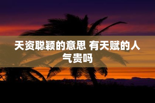 天资聪颖的意思 有天赋的人气贵吗
