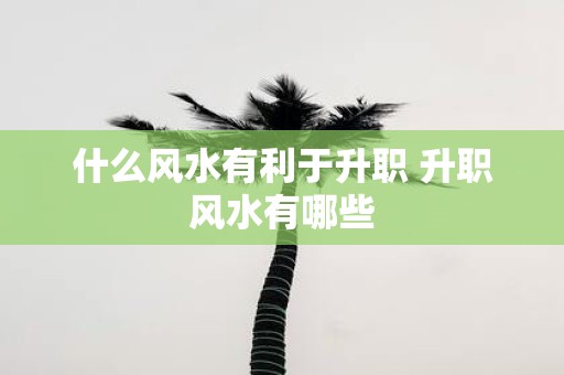 什么风水有利于升职 升职风水有哪些