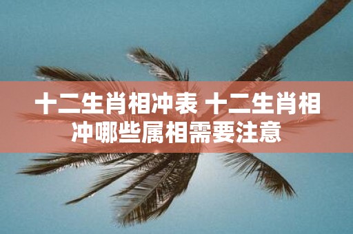 十二生肖相冲表 十二生肖相冲哪些属相需要注意
