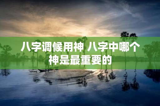 八字调候用神 八字中哪个神是最重要的