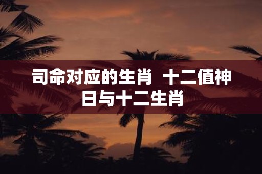 司命对应的生肖 十二值神日与十二生肖