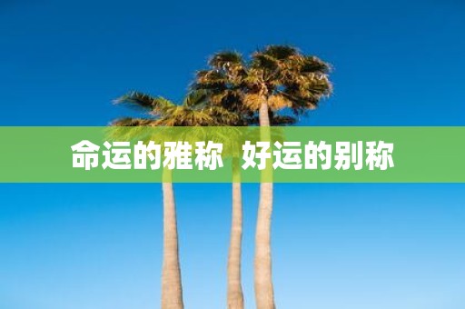 命运的雅称 好运的别称