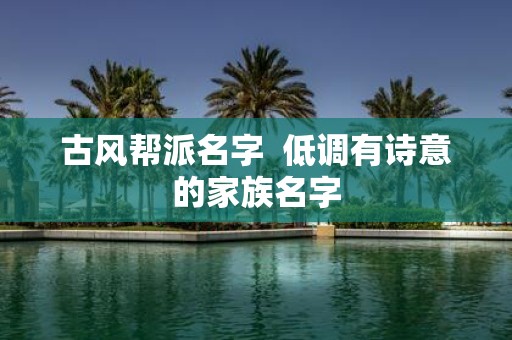 古风帮派名字 低调有诗意的家族名字