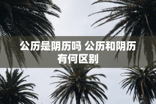 公历是阴历吗 公历和阴历有何区别