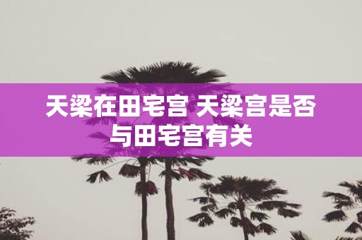 天梁在田宅宫 天梁宫是否与田宅宫有关