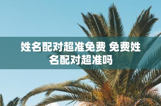 姓名配对超准免费 免费姓名配对超准吗