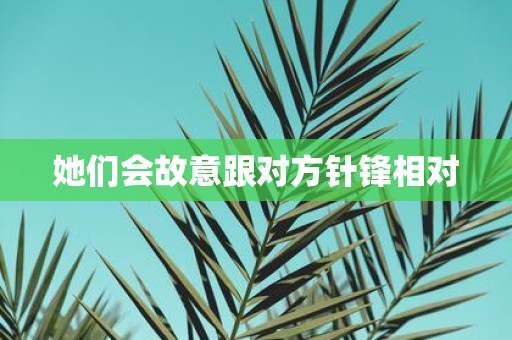 她们会故意跟对方针锋相对