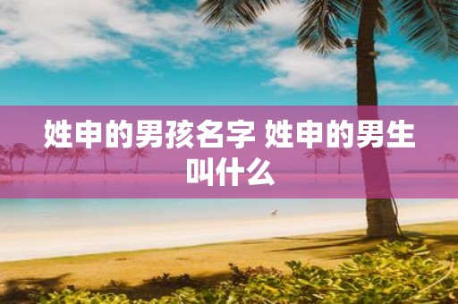 姓申的男孩名字 姓申的男生叫什么